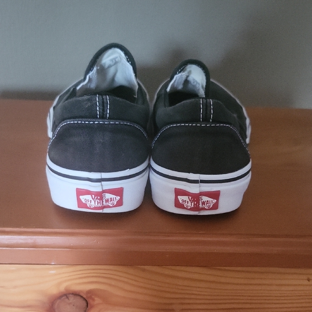 Vans Black and White Slip-On Sneakers - Picture 2 of 7